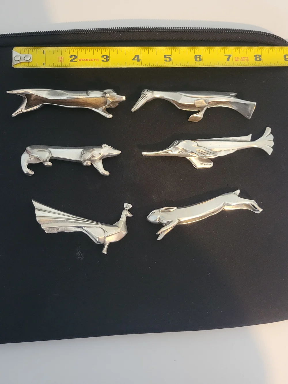6 Animal-themed Knife Holders - Gallia (christofle) By Sandoz In Silver-plated